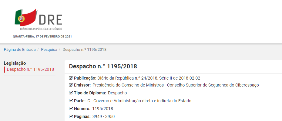 Regulamento Interno do Conselho Superior de Segurança do Ciberespaço